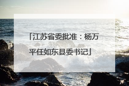 江苏省委批准：杨万平任如东县委书记