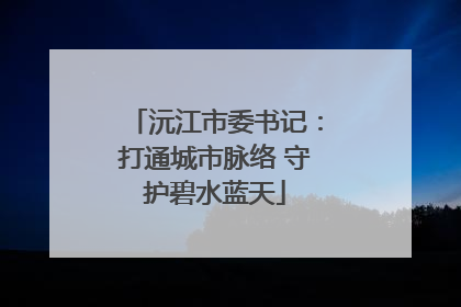 沅江市委书记：打通城市脉络 守护碧水蓝天
