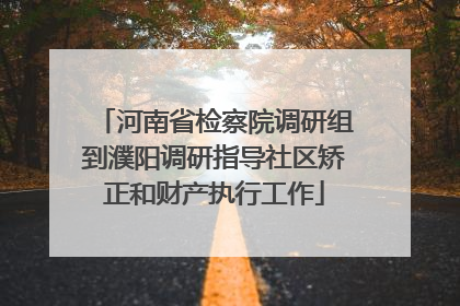 河南省检察院调研组到濮阳调研指导社区矫正和财产执行工作