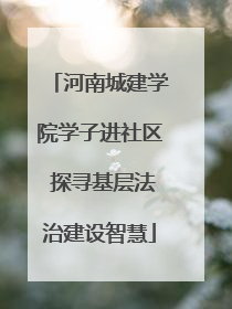 河南城建学院学子进社区 探寻基层法治建设智慧