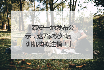 泰安一地发布公示，这7家校外培训机构拟注销！