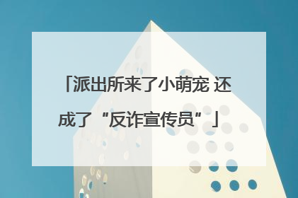 派出所来了小萌宠 还成了“反诈宣传员”
