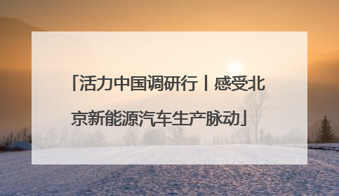 活力中国调研行丨感受北京新能源汽车生产脉动