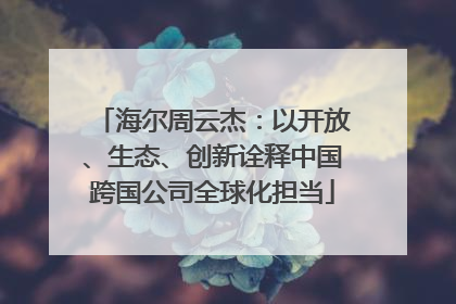 海尔周云杰：以开放、生态、创新诠释中国跨国公司全球化担当
