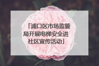 浦口区市场监管局开展电梯安全进社区宣传活动
