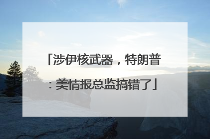 涉伊核武器，特朗普：美情报总监搞错了