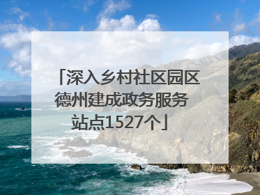 深入乡村社区园区 德州建成政务服务站点1527个