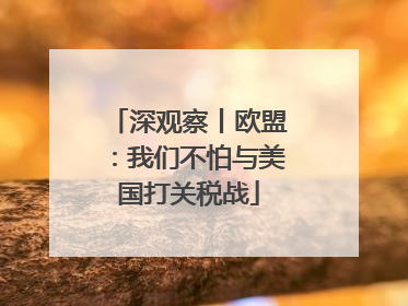 深观察丨欧盟：我们不怕与美国打关税战