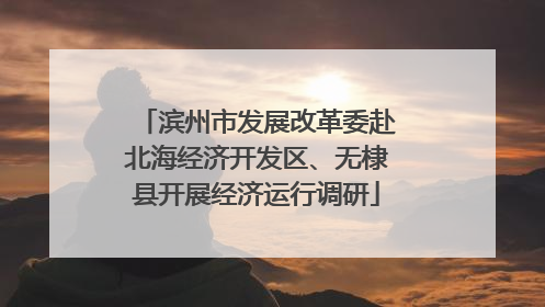 滨州市发展改革委赴北海经济开发区、无棣县开展经济运行调研