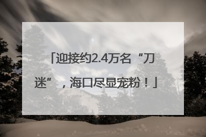迎接约2.4万名“刀迷”，海口尽显宠粉！