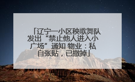 辽宁一小区秧歌舞队发出“禁止他人进入小广场”通知 物业：私自张贴，已撤掉