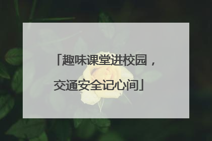 趣味课堂进校园，交通安全记心间