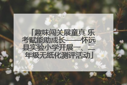 趣味闯关展童真 乐考赋能助成长——怀远县实验小学开展一、二年级无纸化测评活动