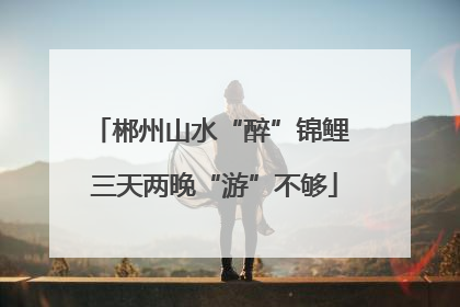 郴州山水“醉”锦鲤 三天两晚“游”不够