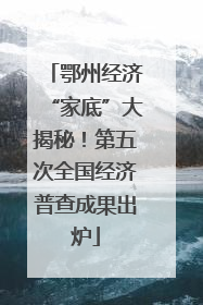 鄂州经济“家底”大揭秘！第五次全国经济普查成果出炉