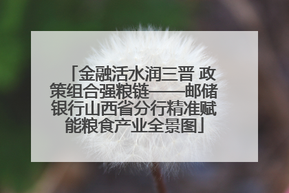 金融活水润三晋 政策组合强粮链——邮储银行山西省分行精准赋能粮食产业全景图