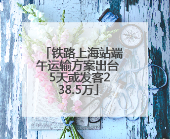铁路上海站端午运输方案出台 5天或发客238.5万