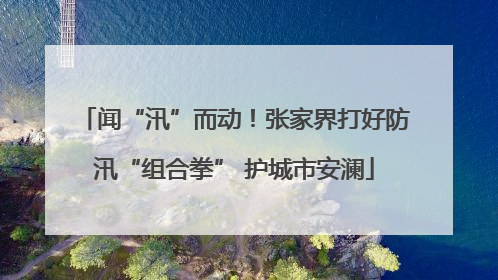 闻“汛”而动！张家界打好防汛“组合拳” 护城市安澜
