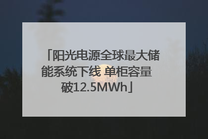 阳光电源全球最大储能系统下线 单柜容量破12.5MWh