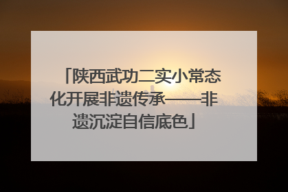 陕西武功二实小常态化开展非遗传承——非遗沉淀自信底色