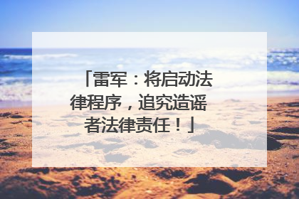 雷军：将启动法律程序，追究造谣者法律责任！