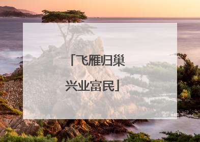 飞雁归巢 兴业富民
