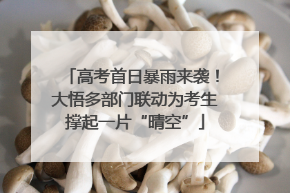高考首日暴雨来袭！大悟多部门联动为考生撑起一片“晴空”