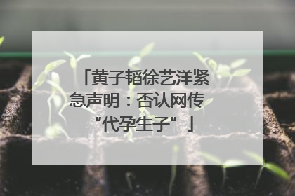 黄子韬徐艺洋紧急声明：否认网传 “代孕生子”