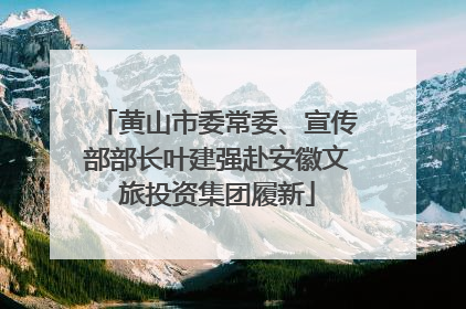 黄山市委常委、宣传部部长叶建强赴安徽文旅投资集团履新