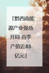 黔西南能源产业强劲开局 首季产值近83亿元