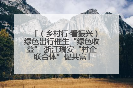 （乡村行·看振兴）绿色出行催生“绿色收益” 浙江瑞安“村企联合体”促共富