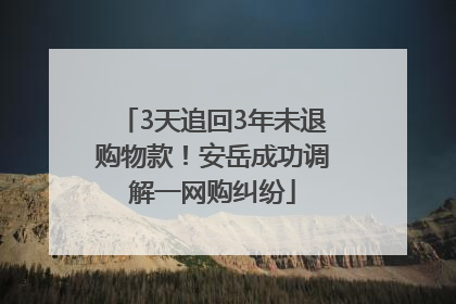 3天追回3年未退购物款！安岳成功调解一网购纠纷