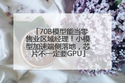 70B模型能当零售业区域经理！小模型加速端侧落地，芯片不一定要GPU
